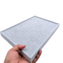 Grey Velvet 100 Grid Jewellery Organizer Tray Insert 35×24×3cm