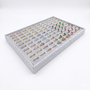 Grey Velvet 100 Grid Jewellery Organizer Tray Insert 35×24×3cm