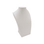 White Shiny Leatherette Necklace Bust Display Stand Jewellery Display, product shown on a white background, balanced, centred square layout