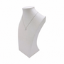 White Shiny Leatherette Necklace Bust Display Stand Jewellery Display, full-height product view on a white background