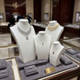 White Shiny Leatherette Necklace Bust Display Stand Jewellery Display