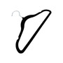 Kids Black Velvet Coat Hangers Non Slip Slim Swivel Hook 29cm