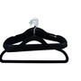 Kids Black Velvet Coat Hangers Non Slip Slim Swivel Hook 29cm