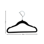 Kids Black Velvet Coat Hangers Non Slip Slim Swivel Hook 29cm, product shown on a white background, balanced, centred square layout