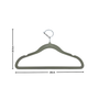 Kids Grey Velvet Coat Hangers Non Slip Slim Swivel Hook 29cm