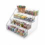 4 Tier Acrylic Cube Display Stand Countertop Organiser 20 Compartments