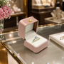 Luxury Rose Gold PU Leather Single Slot Ring Box Jewellery Case