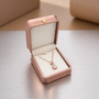 Luxury Rose Gold PU Leather Pendant Box Jewellery Gift Case
