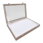 Luxury Rose Gold Leatherette Glass-Lid Jewellery Box for Chains