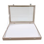 Luxury Rose Gold Leatherette Glass-Lid Jewellery Box for Chains