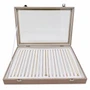 Luxury Rose Gold Leatherette Glass-Lid Jewellery Box for Chains
