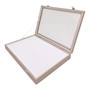 Luxury Rose Gold Leatherette Glass-Lid Ring Box for 100 Rings