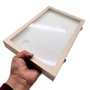 Luxury Rose Gold Leatherette Glass-Lid Ring Box for 100 Rings