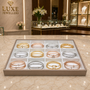 Luxury Rose Gold Bangle Bracelet Organiser Tray With 12 Compartments