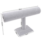 Grey Velvet T-Bar Bracelet Display Stand Watch Jewellery Holder