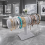 Grey Velvet T-Bar Bracelet Display Stand Watch Jewellery Holder