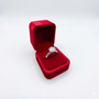Red Velvet Ring Box Single Wedding Engagement Proposal Jewellery Gift Case