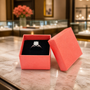 Calypso Coral Ring Jewellery Gift Box with Black Foam Insert