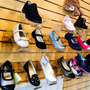 Clear Acrylic Rotating Shoe Display Stand for Slatwall Retail Shelving