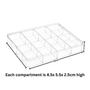 Clear Acrylic 16 Compartment Jewellery Nail Art Storage Box with Lid, product shown on a white background, standard product photograph