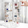 360 Rotating Clear Acrylic Earring Holder 4 Tier Jewellery Display Stand