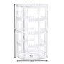 360 Rotating Clear Acrylic Earring Holder 4 Tier Jewellery Display Stand, full-height product view on a white background, balanced, centred square layout