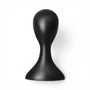 Black Plastic Female Mannequin Head Display Stand for Wigs, Hats, full-height product view on a white background, gallery image 5 of 6