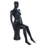 Female Sitting Mannequin Egg Head – Black Finish