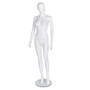 Female Mannequin – Abstract Head – Gloss White – Pose 1