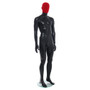 Male Mannequin – Black Finish with Red Pile Head