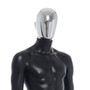 Male Mannequin – Black Finish with Gold Head