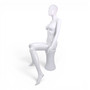 White Seated Female Mannequin with 45cm Stool and Movable Arms