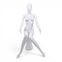 White Seated Female Mannequin with 45cm Stool and Movable Arms