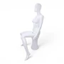 White Seated Female Mannequin with 45cm Stool and Movable Arms, full-height product view on a white background, gallery image 7 of 17
