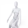 White Seated Female Mannequin with 45cm Stool and Movable Arms, full-height product view on a white background, gallery image 12 of 17