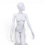 White Seated Female Mannequin with 45cm Stool and Movable Arms