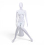White Seated Female Mannequin with 45cm Stool and Movable Arms