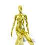 Gold Seated Female Mannequin with 45cm Stool and Movable Arms