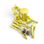 Gold Seated Female Mannequin with 45cm Stool and Movable Arms