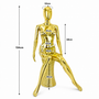 Gold Seated Female Mannequin with 45cm Stool and Movable Arms