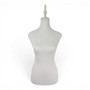 White Female Mannequin Torso with White Wooden Tripod Stand