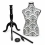 Black Floral Female Mannequin Torso with Adjustable Tripod Stand