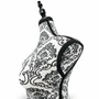 Black Floral Female Mannequin Torso with Adjustable Tripod Stand
