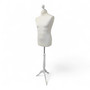 Male Tailors Mannequin Bust – Adjustable Dress Form, White Wood Base, UK Size 40