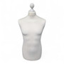 Male Tailors Mannequin Bust – Adjustable Dress Form, White Wood Base, UK Size 40