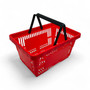22L Red Plastic Shopping Basket, close product view on a white background, balanced, centred square layout