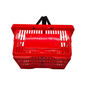 22L Red Plastic Shopping Basket, product shown on a white background, gallery image 9 of 9