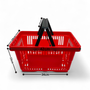 22L Red Plastic Shopping Basket, dimension guide on a white background
