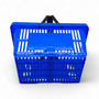 22L Blue Plastic Shopping Basket –HDPE, Foldable Handles, Stackable Retail Use