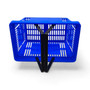 22L Blue Plastic Shopping Basket –HDPE, Foldable Handles, Stackable Retail Use